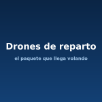 Drones de reparto entregando paquetes por el aire