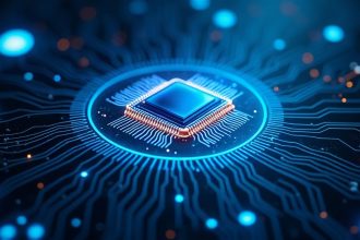 Fábrica de microchips, oblea de silicio y circuitos