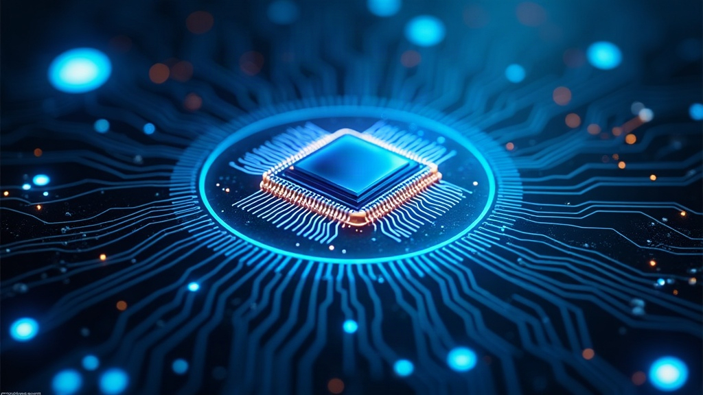Fábrica de microchips, oblea de silicio y circuitos