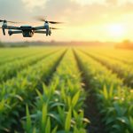 Dron agrícola sobrecultivos de precisión