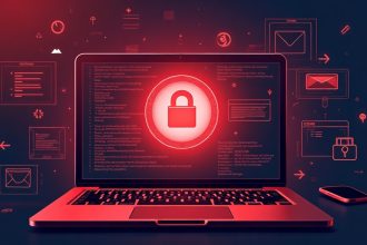 Ilustración de un ataque ransomware que cifra archivos en un ordenador