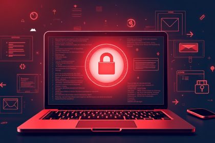 Ilustración de un ataque ransomware que cifra archivos en un ordenador