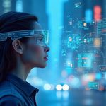 Ilustración de realidad aumentada con hologramas