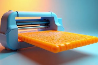 Impresora 3D construyendo pieza capa a capa