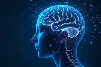 Ilustración de interfaz cerebro-ordenador