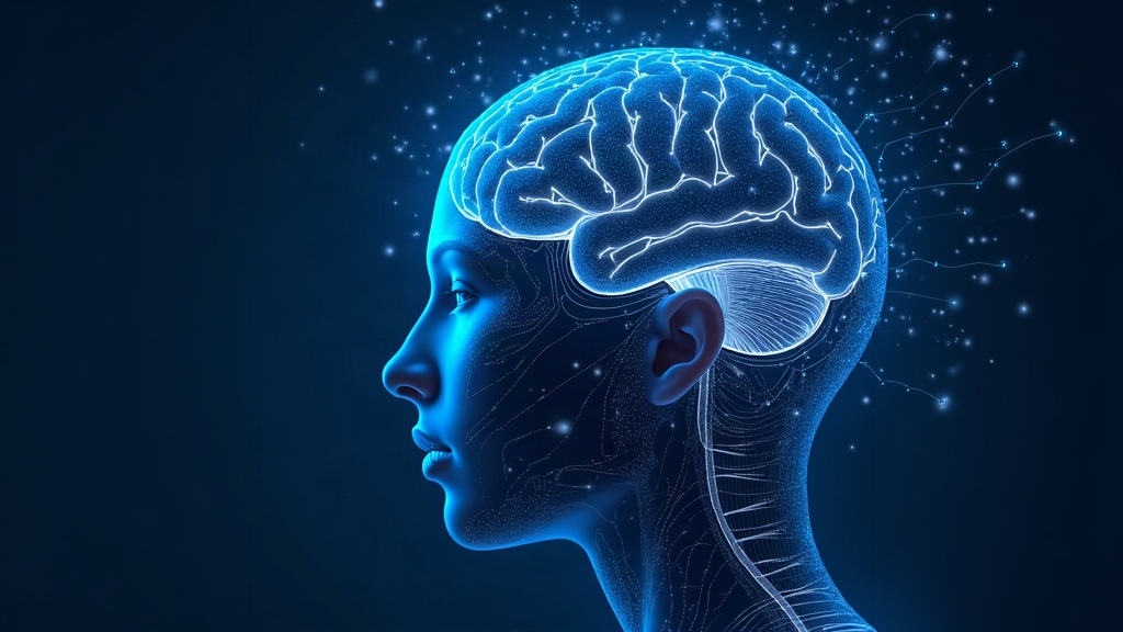 Ilustración de interfaz cerebro-ordenador