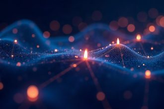 Ilustración de blockchain y cadena de bloques