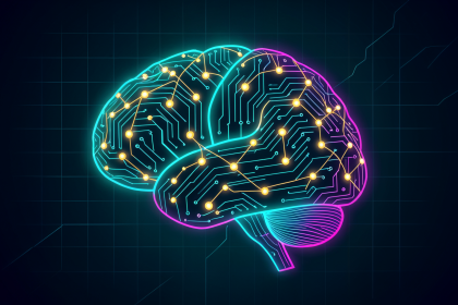 Ilustración de chips neuromórficos que imitan el cerebro